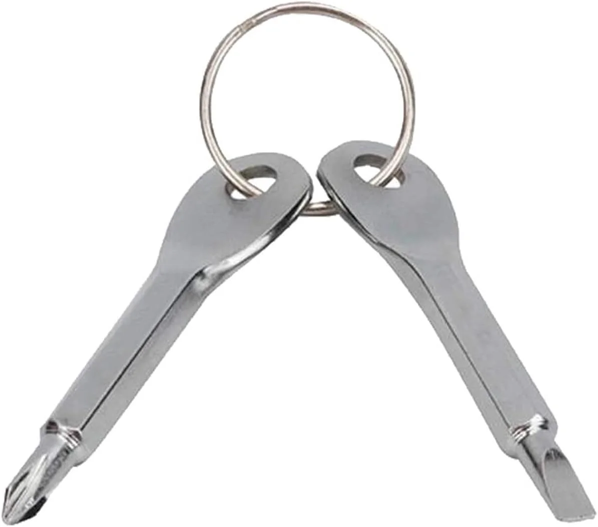 جاکلیدی پیچ گوشتی TERRIFI، زنجیره چند منظوره قابل حمل با کیت های مسافرتی مینی، ابزار EDC جیبی در فضای باز با حلقه، نقره ای جاکلیدی پیچ گوشتی TERRIFI، زنجیره چند منظوره قابل حمل با کیت های مسافرتی مینی، ابزار EDC جیبی در فضای باز با حلقه، نقره ای