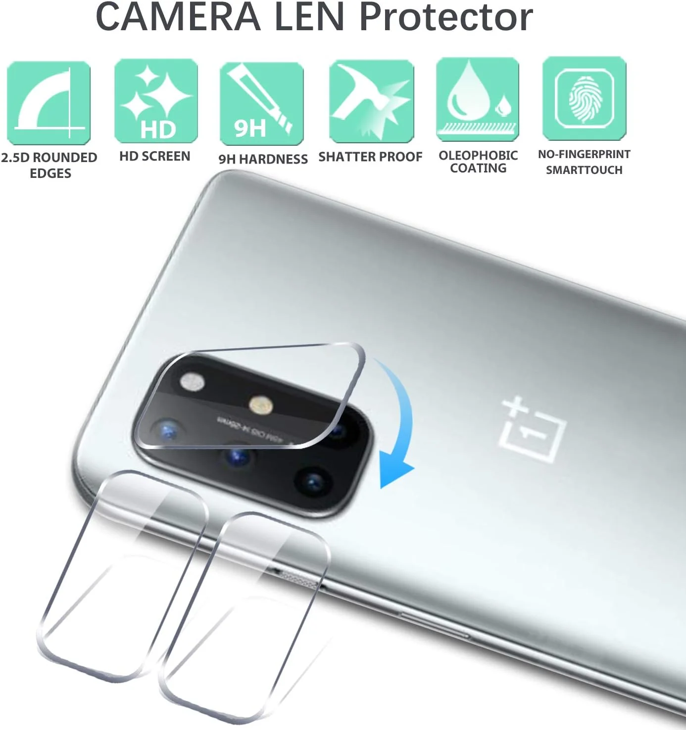 محافظ لنز دوربین Anbel Design Anbzsign [بسته 3 عددی] و محافظ صفحه نمایش حریم خصوصی [بسته 2 عددی] برای OnePlus 8T / 8T 5G (2020)، [پوشش کامل] شیشه حرارت دیده سخت 9H ضد جاسوسی