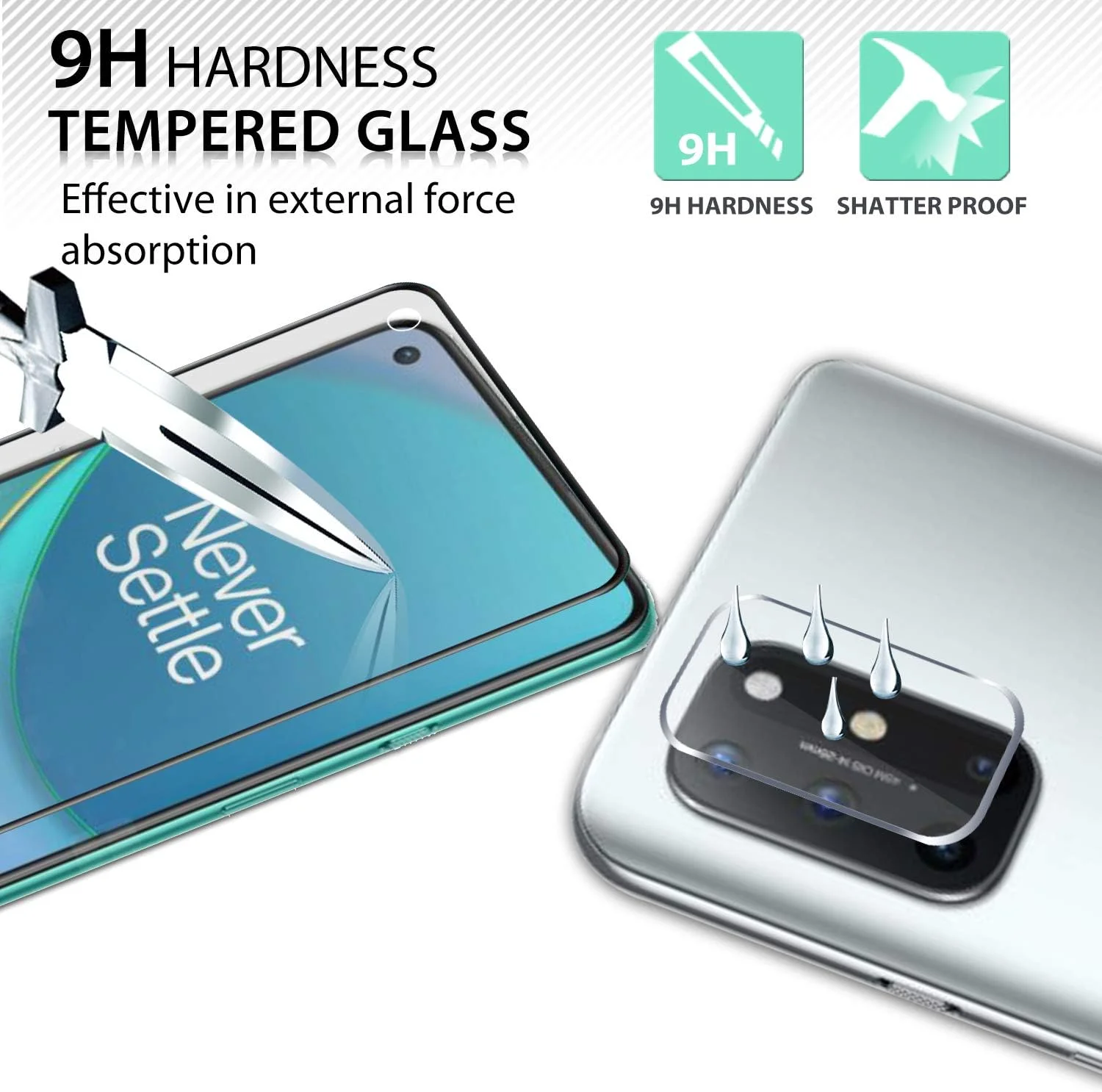 محافظ لنز دوربین Anbel Design Anbzsign [بسته 3 عددی] و محافظ صفحه نمایش حریم خصوصی [بسته 2 عددی] برای OnePlus 8T / 8T 5G (2020)، [پوشش کامل] شیشه حرارت دیده سخت 9H ضد جاسوسی