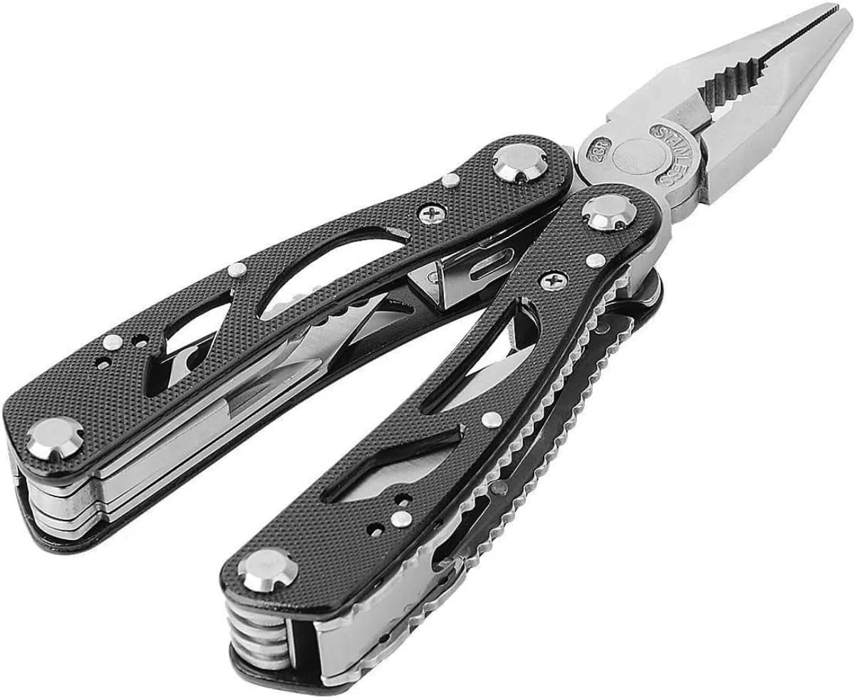 ست انبر چندکاره – ابزار جیبی 12 در 1 فولاد ضد زنگ با سری پیچ گوشتی، چاقو، اره و موارد دیگر – ابزار بقای EDC برای کمپینگ، پیاده روی و تعمیرات ست انبر چندکاره – ابزار جیبی 12 در 1 فولاد ضد زنگ با سری پیچ گوشتی، چاقو، اره و موارد دیگر – ابزار بقای EDC برای کمپینگ، پیاده روی و تعمیرات