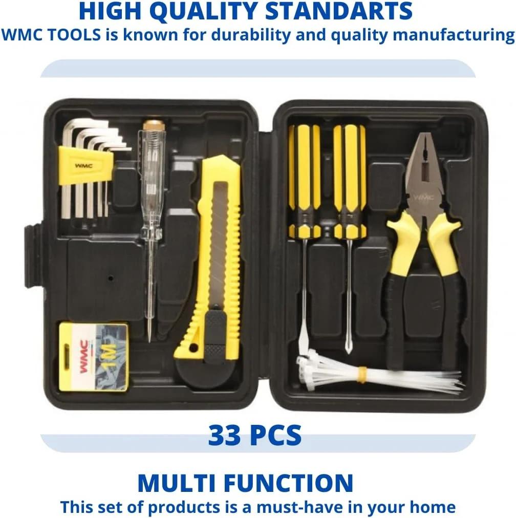 جعبه ابزار چند منظوره WMC TOOLS مناسب منزل، شامل 33 قطعه ابزار کاربردی در جعبه پلاستیکی - تصویر 3 جعبه ابزار چند منظوره WMC TOOLS مناسب منزل، شامل 33 قطعه ابزار کاربردی در جعبه پلاستیکی - تصویر 3