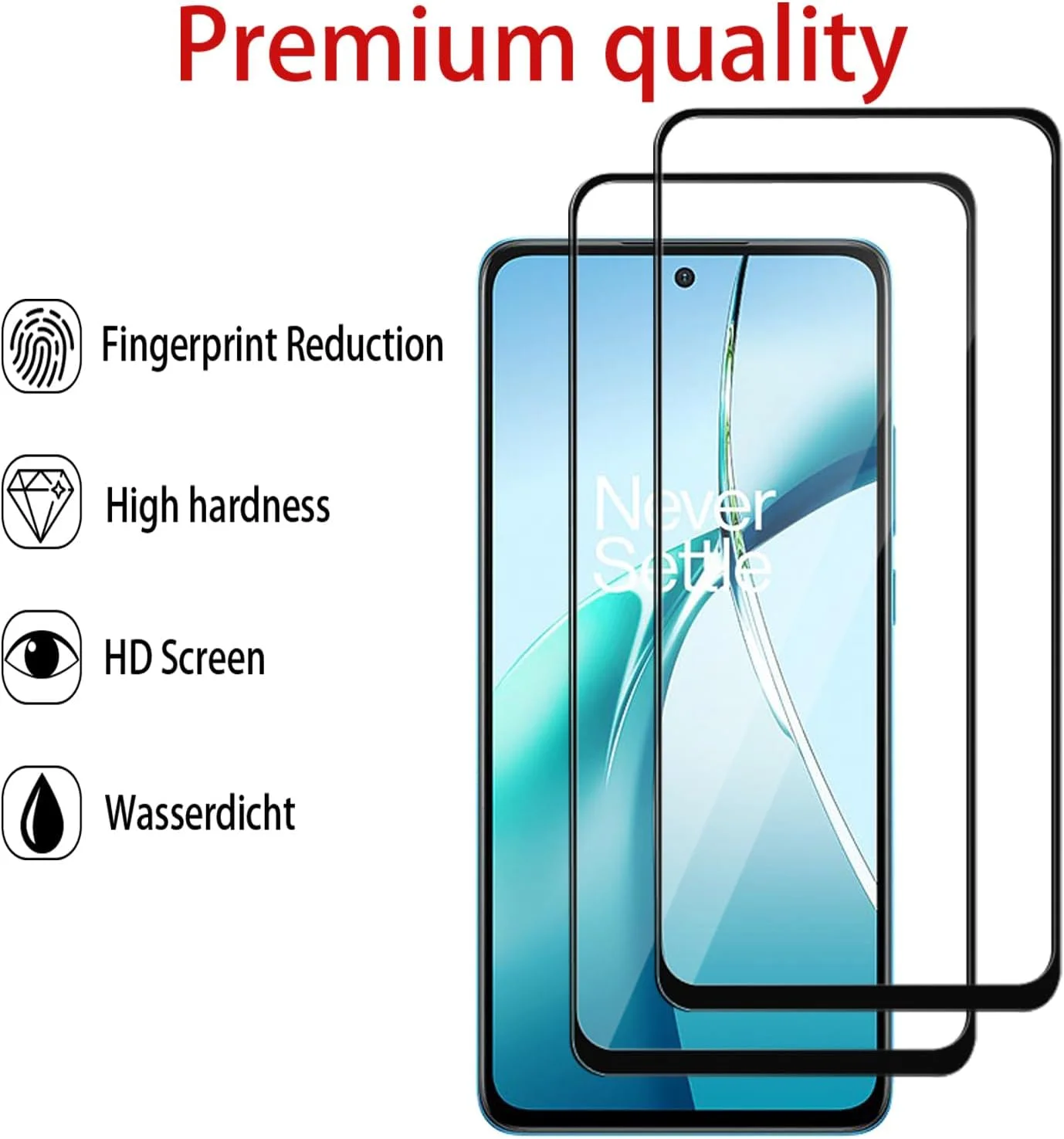 GMUJIAO بسته [2+2 عددی] سازگار با OnePlus Nord CE4 Lite شامل محافظ صفحه نمایش شیشه ای حرارت دیده و محافظ لنز دوربین، فیلم شیشه ای حرارت دیده تمام صفحه HD [ضد خرد شدن] - مشکی