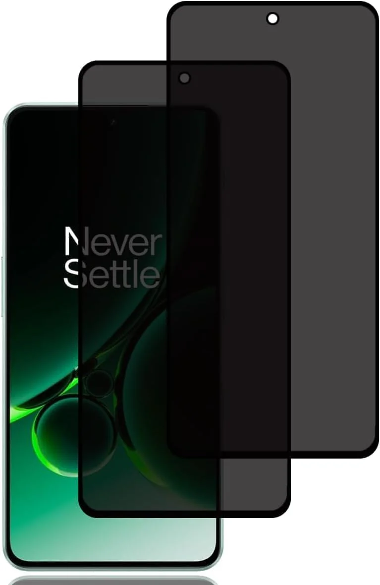 محافظ صفحه نمایش حریم خصوصی Fiokxie [بسته 2 عددی] برای OnePlus Nord 3 - محافظ صفحه نمایش حریم خصوصی تمام صفحه، فیلم شیشه ای حرارت دیده سه بعدی، سختی 9H، محافظ ضد خش پوشش کامل