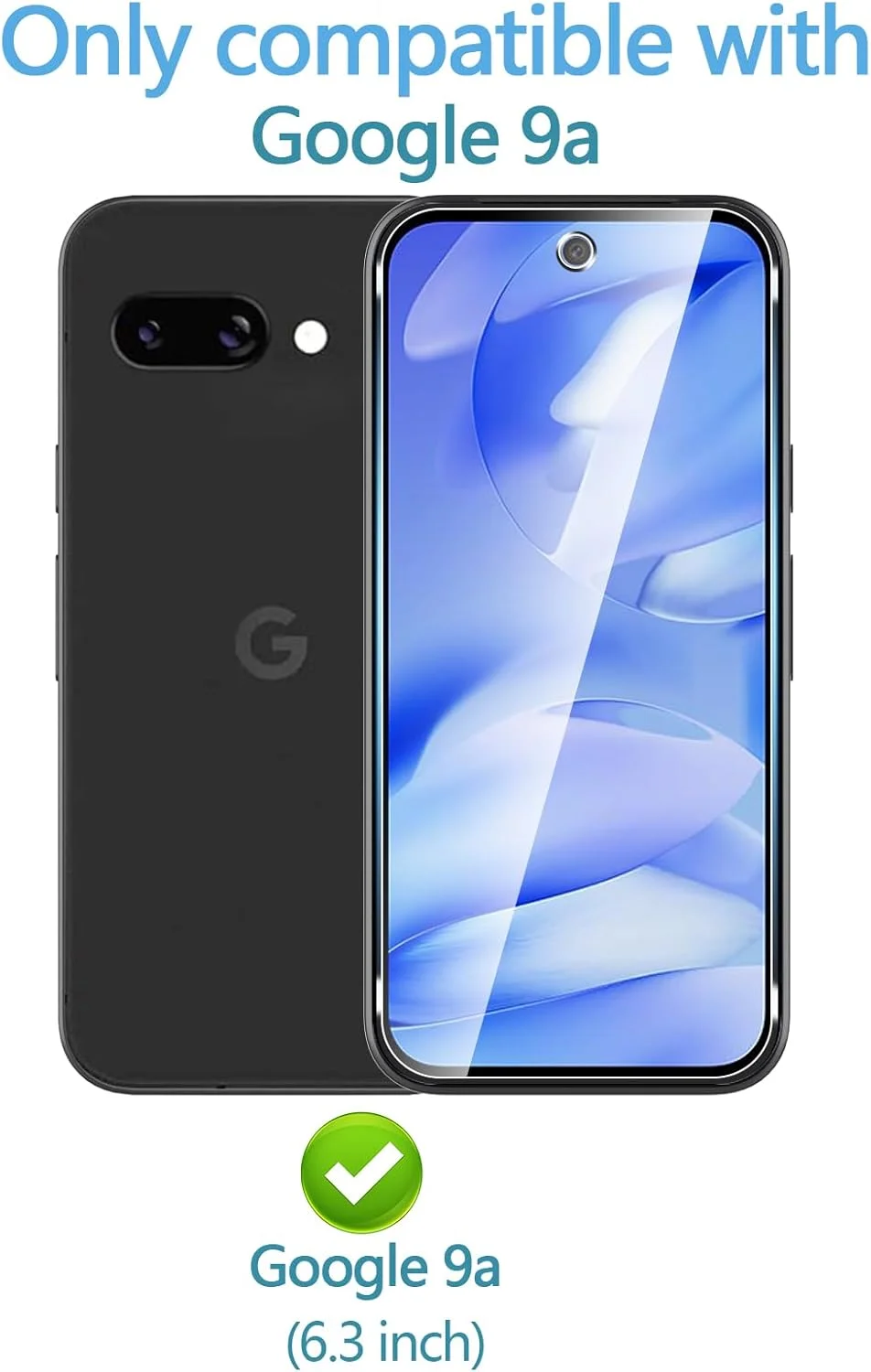 محافظ صفحه نمایش شیشه ای حرارت دیده Anoowkoa، 2 عدد برای Google Pixel 9a + 2 عدد محافظ لنز دوربین، ضد خش و بسیار مقاوم