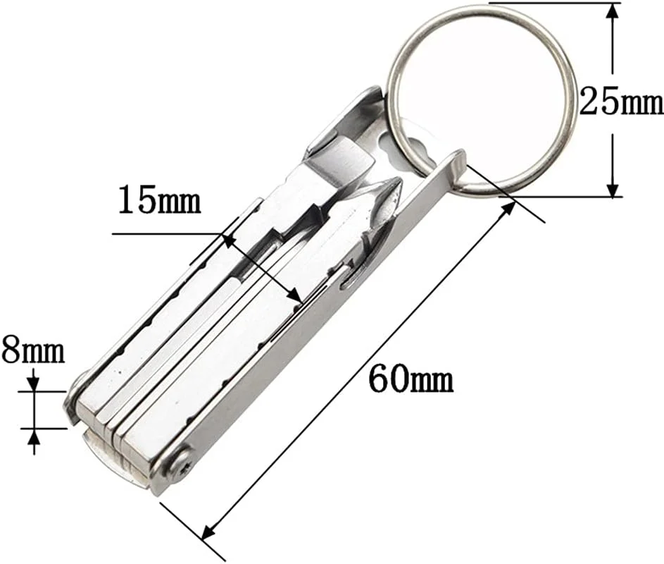 ابزار چندکاره جاکلیدی ELECDON، ابزار تعمیر چند منظوره، ابزار تعمیر 11 در 1، جاکلیدی با پیچ گوشتی، سوهان ناخن، درب بازکن بطری، آچار، خط کش، سوزن سیم کارت، نگهدارنده تلفن همراه (نقره ای) ابزار چندکاره جاکلیدی ELECDON، ابزار تعمیر چند منظوره، ابزار تعمیر 11 در 1، جاکلیدی با پیچ گوشتی، سوهان ناخن، درب بازکن بطری، آچار، خط کش، سوزن سیم کارت، نگهدارنده تلفن همراه (نقره ای)