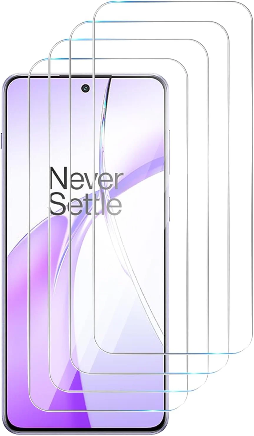 محافظ صفحه نمایش شیشه ای GMUJIAO [بسته 4 عددی] سازگار با OnePlus Nord CE4، فیلم شیشه ای محافظ صفحه نمایش پوشش کامل HD، محافظ صفحه نمایش شیشه ای سخت کاری شده [شفافیت HD] - شفاف