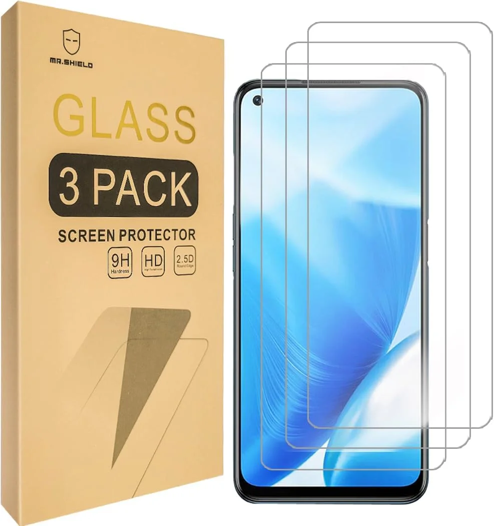 محافظ صفحه نمایش شیشه ای حرارت دیده [3 عدد] Mr.Shield، طراحی شده برای OnePlus Nord N200 5G [شیشه ژاپنی با سختی 9H]
