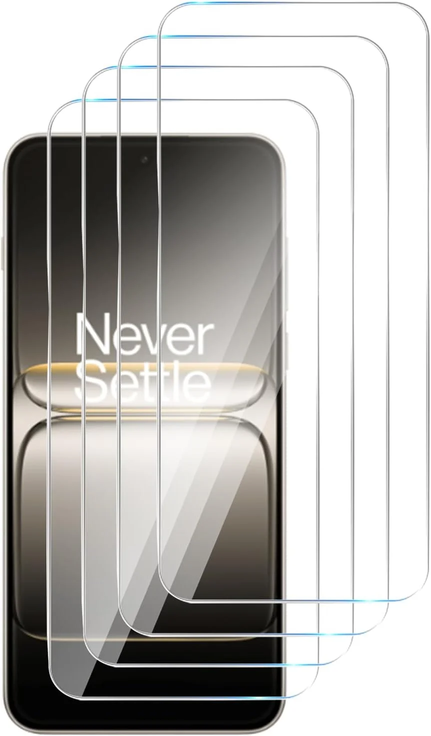 محافظ صفحه نمایش شیشه ای [بسته 4 عددی] سازگار با OnePlus Ace 5 Ultra، فیلم شیشه ای حرارت دیده، محافظت عالی در برابر شکستگی، سختی 9H - شفاف