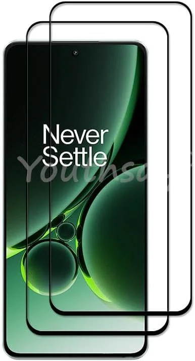 محافظ صفحه نمایش شیشه ای حرارت دیده Gruattreay سازگار با Oneplus Nord 3 5G، لبه مشکی، شفاف، ضد خش، فیلم محافظ جلویی (2 عدد)