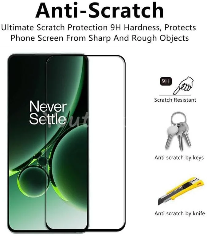 محافظ صفحه نمایش شیشه ای حرارت دیده Gruattreay سازگار با Oneplus Nord 3 5G، لبه مشکی، شفاف، ضد خش، فیلم محافظ جلویی (2 عدد) محافظ صفحه نمایش شیشه ای حرارت دیده Gruattreay سازگار با Oneplus Nord 3 5G، لبه مشکی، شفاف، ضد خش، فیلم محافظ جلویی (2 عدد)