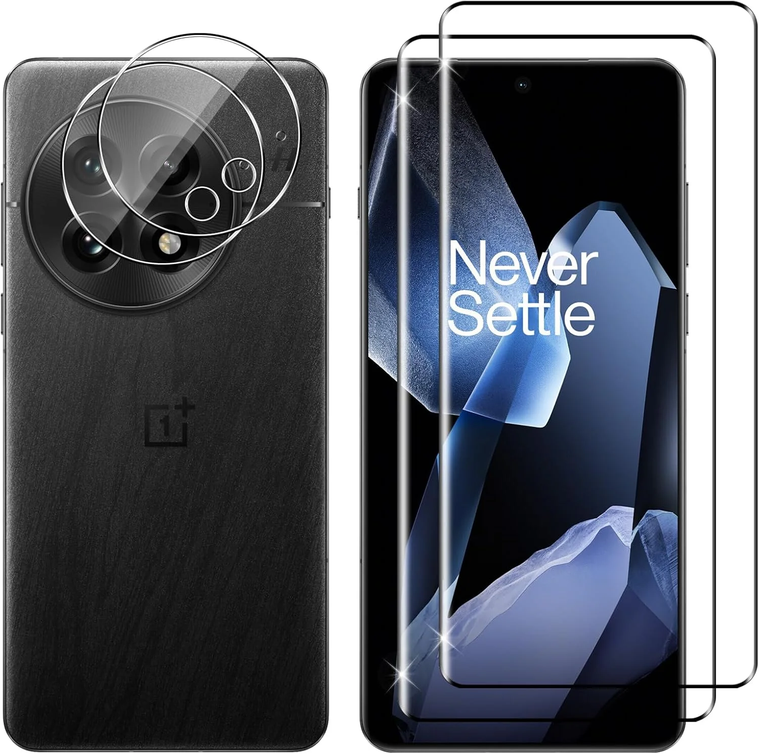 محافظ صفحه نمایش شیشه ای حرارت دیده Lutree برای OnePlus 13، بسته 2+2 شامل محافظ صفحه نمایش سه بعدی + محافظ لنز دوربین، فیلم ضد خش HD با سختی 9H، شیشه محافظ ممتاز بدون حباب