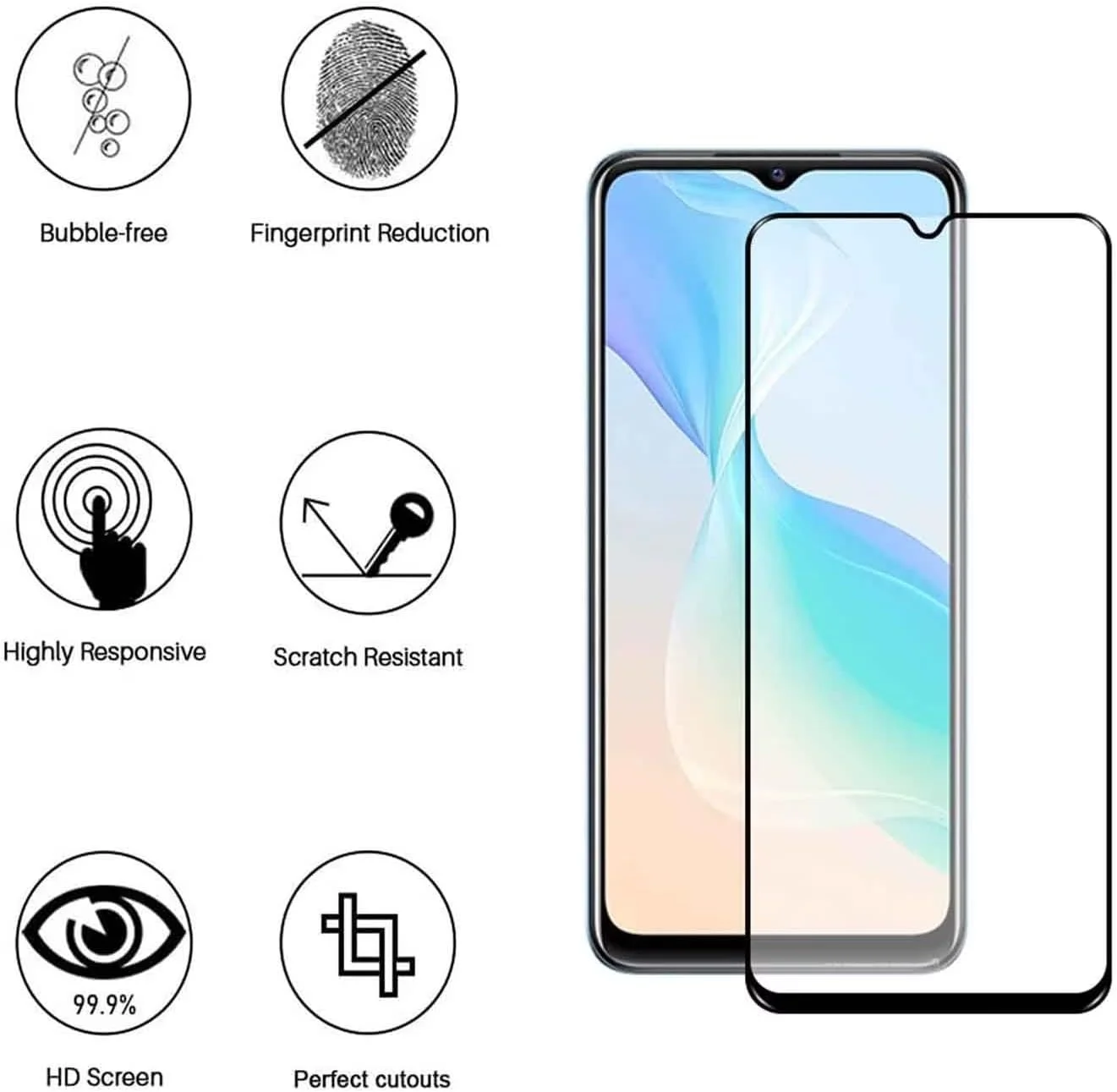 محافظ صفحه نمایش QINOUK برای [بسته 3 عددی] OnePlus Nord N300، محافظ صفحه شیشه ای حرارت دیده HD، محافظت تمام صفحه، [مقاوم در برابر خراش] [بدون حباب] برای OnePlus Nord N300-شفاف