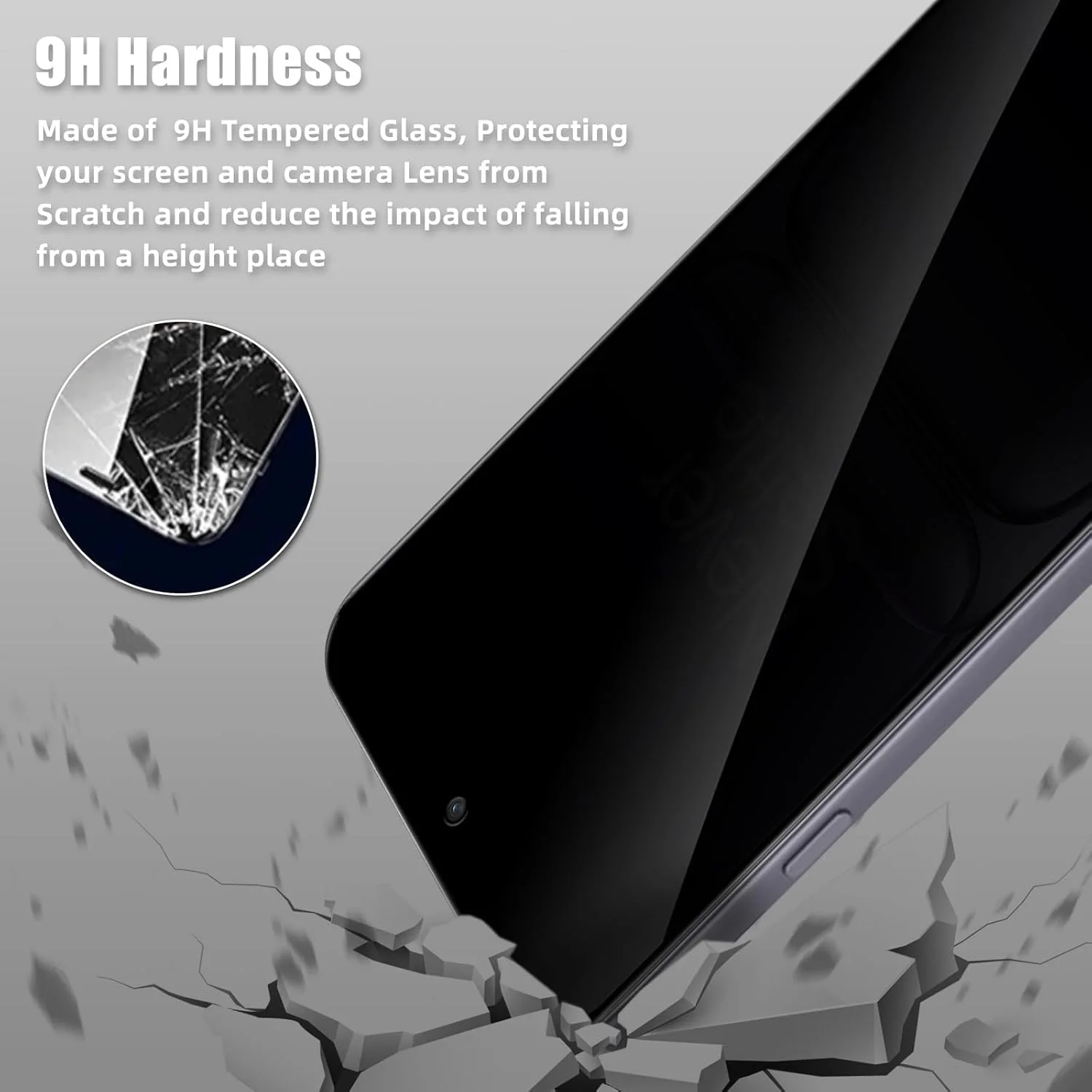 محافظ صفحه نمایش حریم خصوصی MokaZii سازگار با OnePlus Nord 5 5G، بسته 2 عددی + 2 عدد محافظ لنز دوربین شیشه ای ضد جاسوسی، سختی 9H، ضد خش