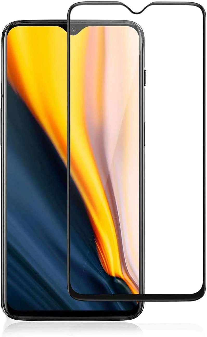 محافظ صفحه نمایش شیشه ای حرارت دیده خمیده سه بعدی Muzz One Plus 6T، پوشش کامل، مقاوم در برابر خراش، لمس پنج بعدی برای 1+6T