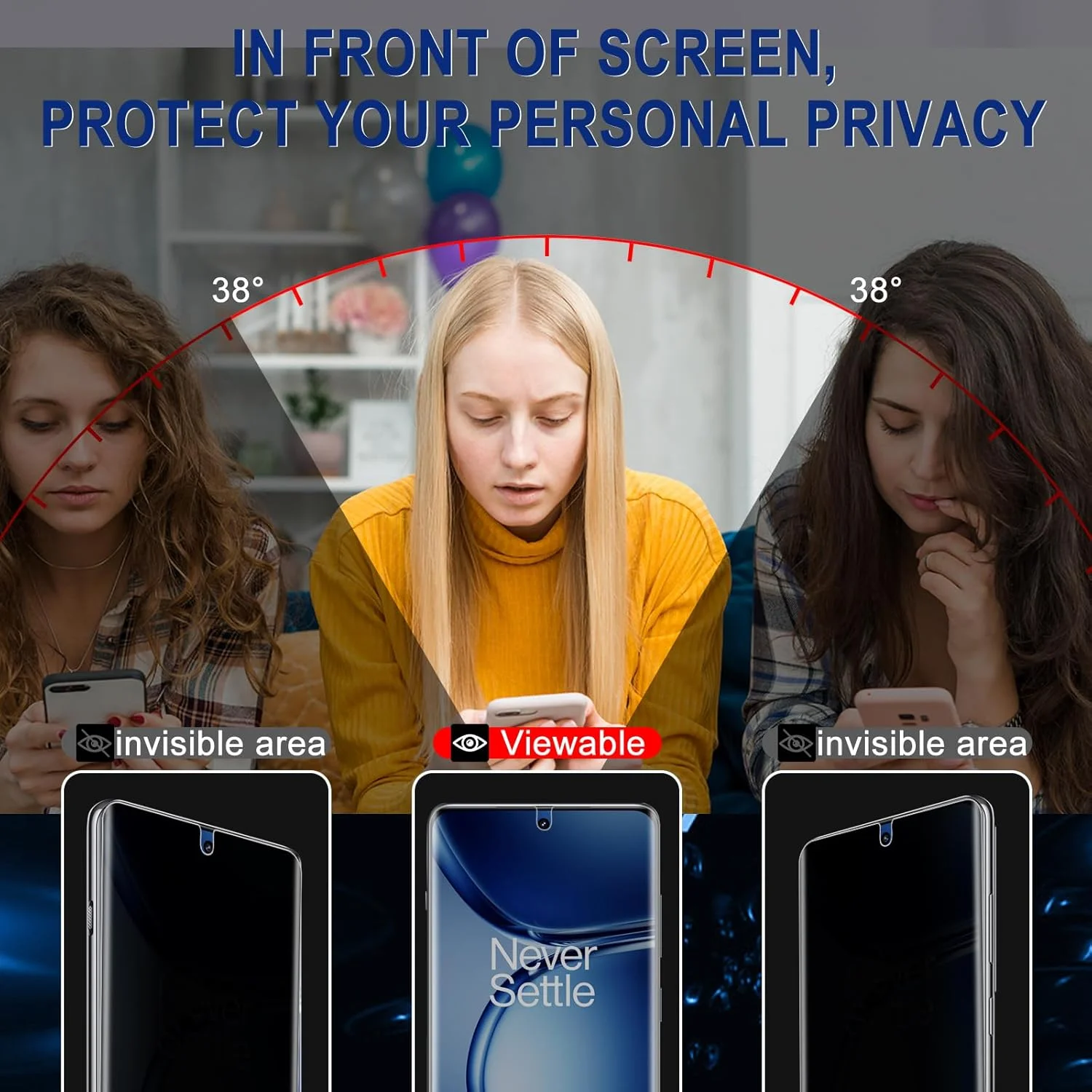 محافظ صفحه نمایش حریم خصوصی MiKoyi سازگار با OnePlus Ace 2 Pro [بسته 2 عددی + 2 عددی] فیلم محافظ صفحه نمایش حریم خصوصی ضد تابش نور ضد جاسوسی محافظت از دوربین مقاوم در برابر خراش سختی 9H برای OnePlus Ace 2