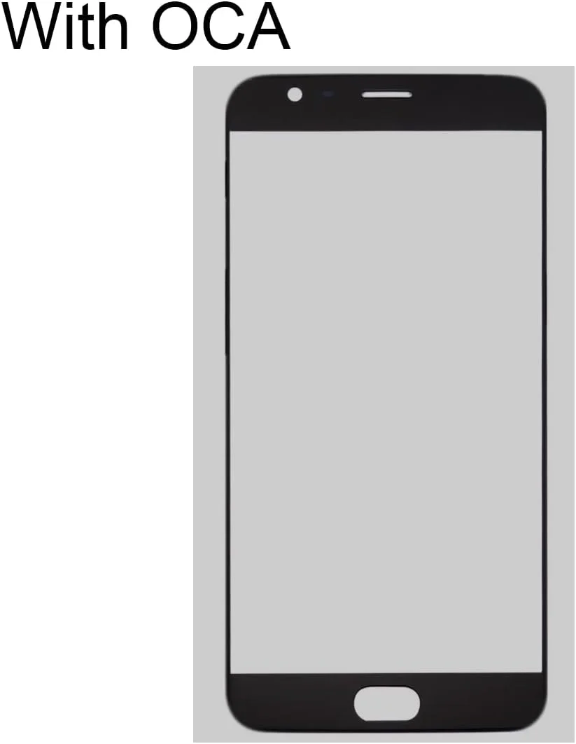 شیشه لنز بیرونی صفحه نمایش جلویی گوشی HUANGZIZHIEGN برای OnePlus 5 به همراه چسب شفاف نوری OCA