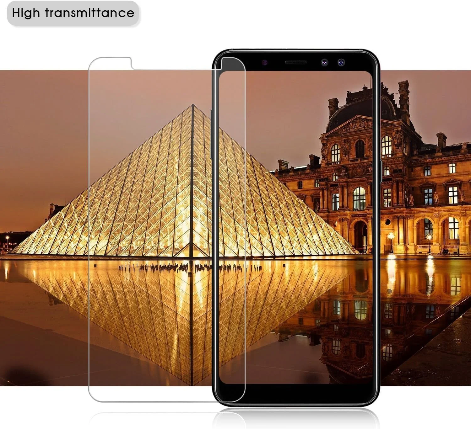 AQGG [بسته 2 عددی] محافظ صفحه نمایش شیشه ای حرارت دیده + کاور برای OnePlus Nord N200 5G [6.49 اینچ]، محافظ صفحه نمایش با سختی 9H و قاب سیلیکونی نرم مشکی رنگ - شکوفه هلو