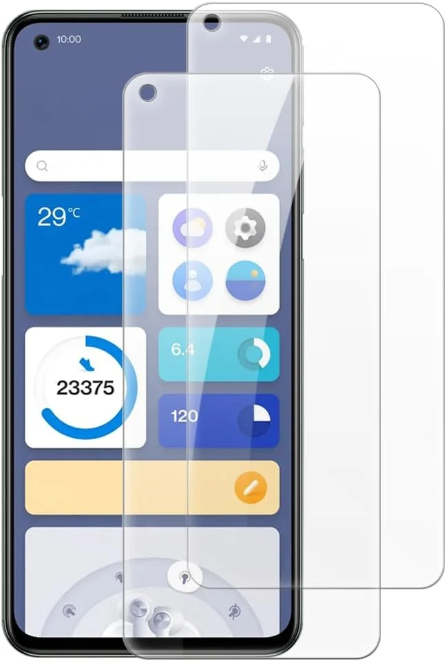 شاین تایم [بسته 2 عددی] محافظ صفحه نمایش شیشه ای حرارت دیده سازگار با وان پلاس نورد 2T (6.43 اینچ)، HD شفاف ضد خش بدون حباب، سازگار با قاب