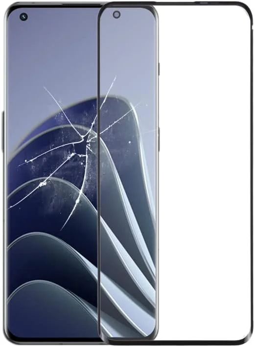 لوازم جانبی موبایل برای OnePlus 10 Pro شیشه لنز بیرونی صفحه نمایش جلو با چسب شفاف نوری OCA (مشکی) قطعات جایگزین