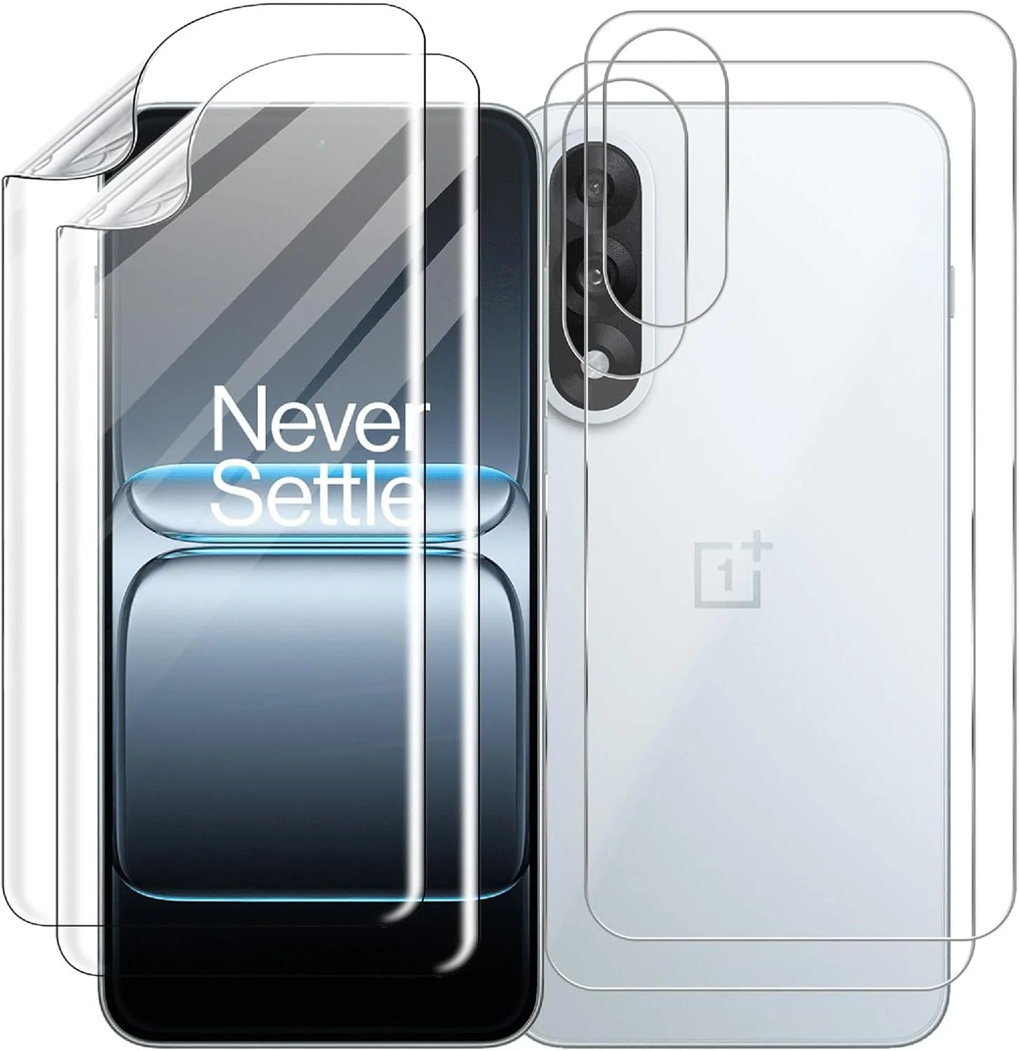 محافظ صفحه نمایش 4 عددی GIOPUEY سازگار با OnePlus Nord 5، به همراه محافظ پشت، TPU نرم، بسیار نازک و مقاوم در برابر خراش