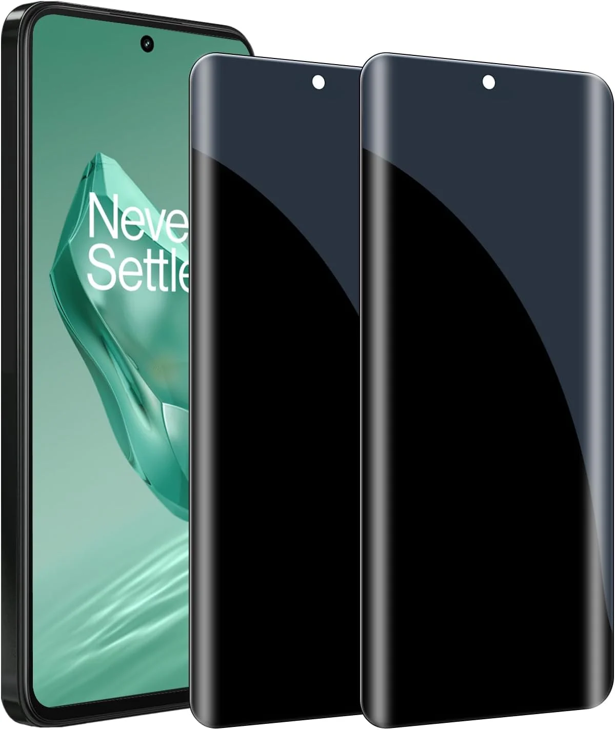 محافظ صفحه نمایش حریم خصوصی شیشه ای تمپرد کیوکرگم برای وان پلاس 12، بسته 2 عددی، شیشه 9H، ضد جاسوسی، پوشش کامل، 11cm x 6.5cm