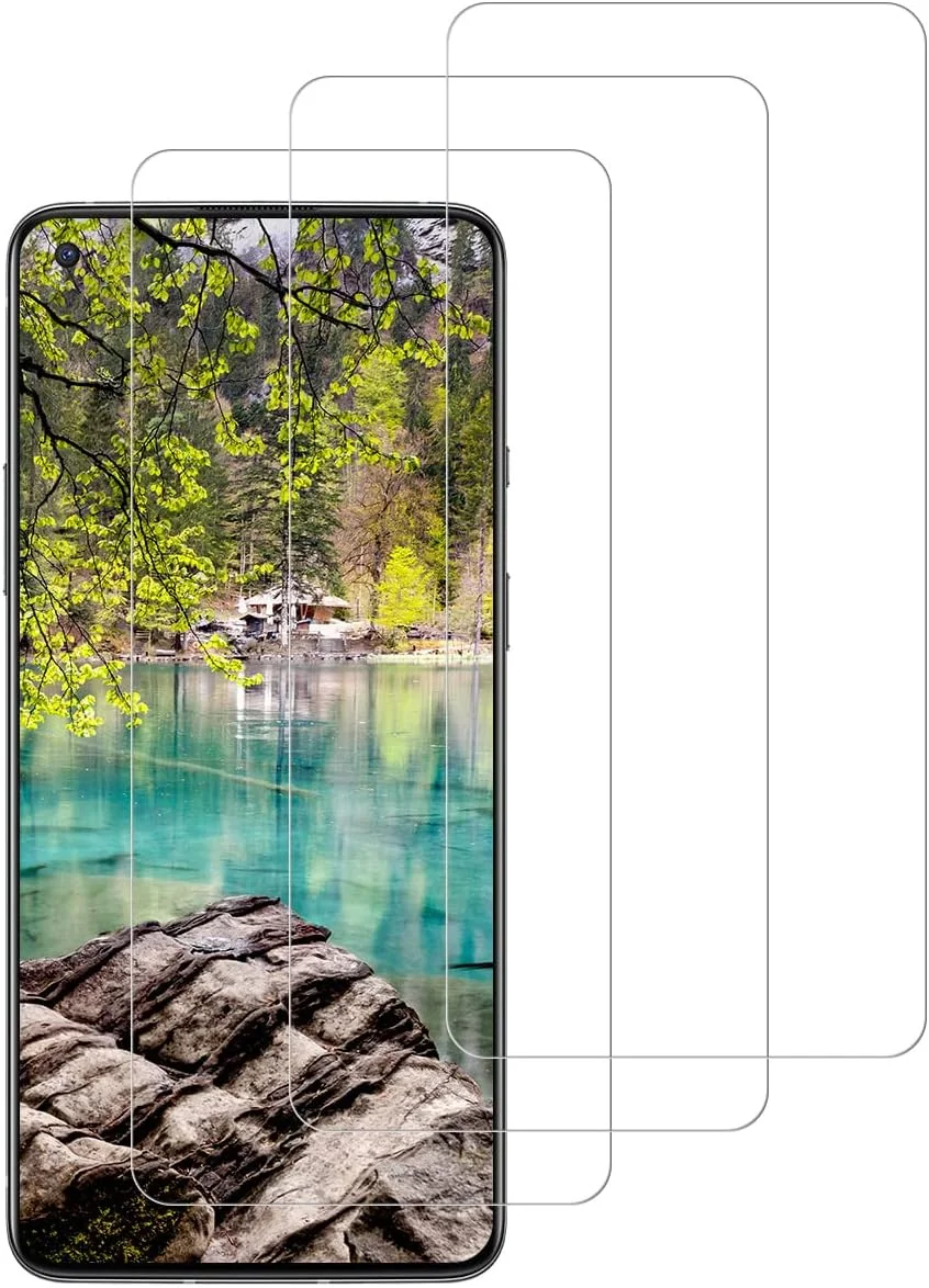 محافظ صفحه نمایش DOSMUNG برای OnePlus 8T، فیلم شیشه ای حرارت دیده، پوشش کامل سه بعدی، بدون حباب، ضد خش، حساسیت بالا، محافظ صفحه نمایش HD - بسته 3 عددی