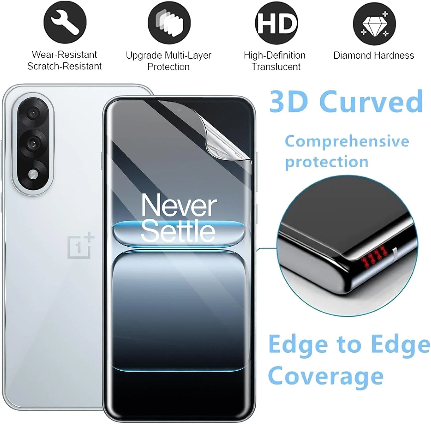 محافظ صفحه نمایش 4 عددی GIOPUEY سازگار با OnePlus Nord 5، به همراه محافظ پشت، TPU نرم، بسیار نازک و مقاوم در برابر خراش محافظ صفحه نمایش 4 عددی GIOPUEY سازگار با OnePlus Nord 5، به همراه محافظ پشت، TPU نرم، بسیار نازک و مقاوم در برابر خراش