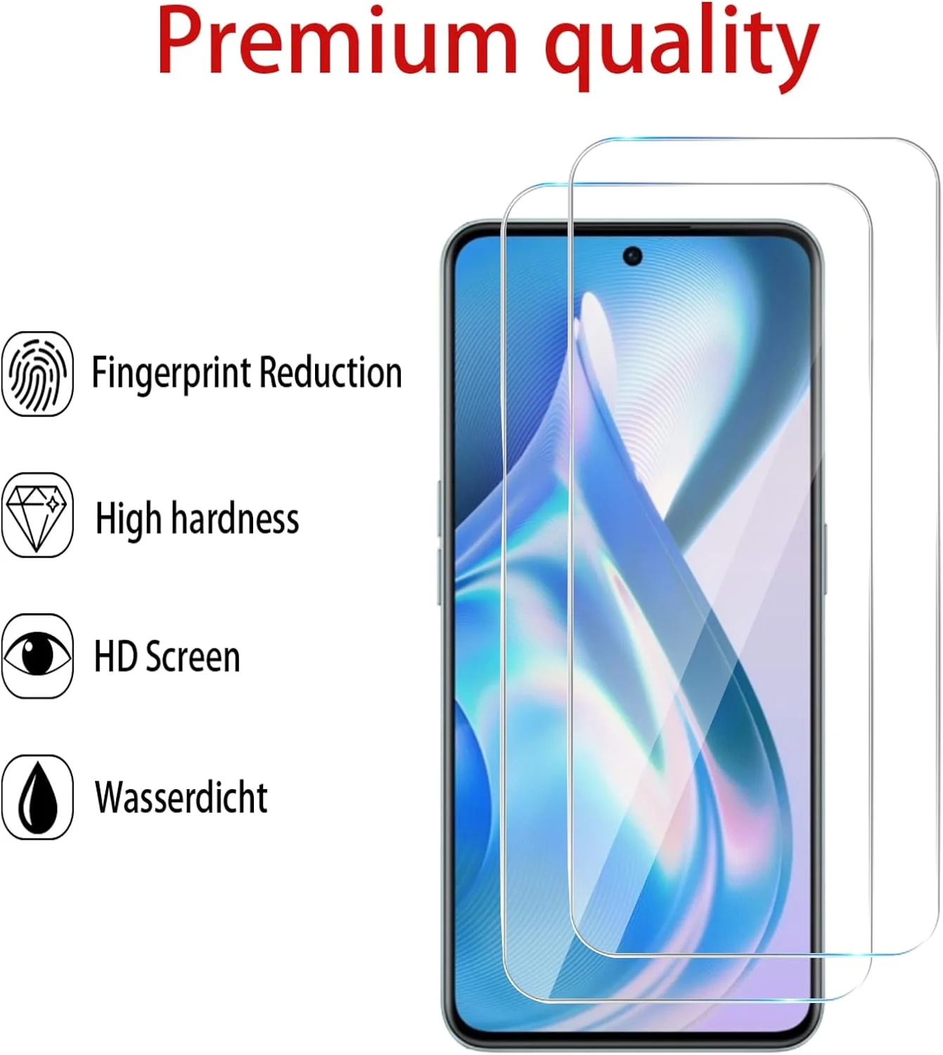 GMUJIAO [بسته 2+2 عددی] سازگار با OnePlus 10R، شامل محافظ صفحه نمایش شیشه ای حرارت دیده و محافظ لنز دوربین، محافظ آستین شیشه ای حرارت دیده [بدون حباب][شفافیت HD]