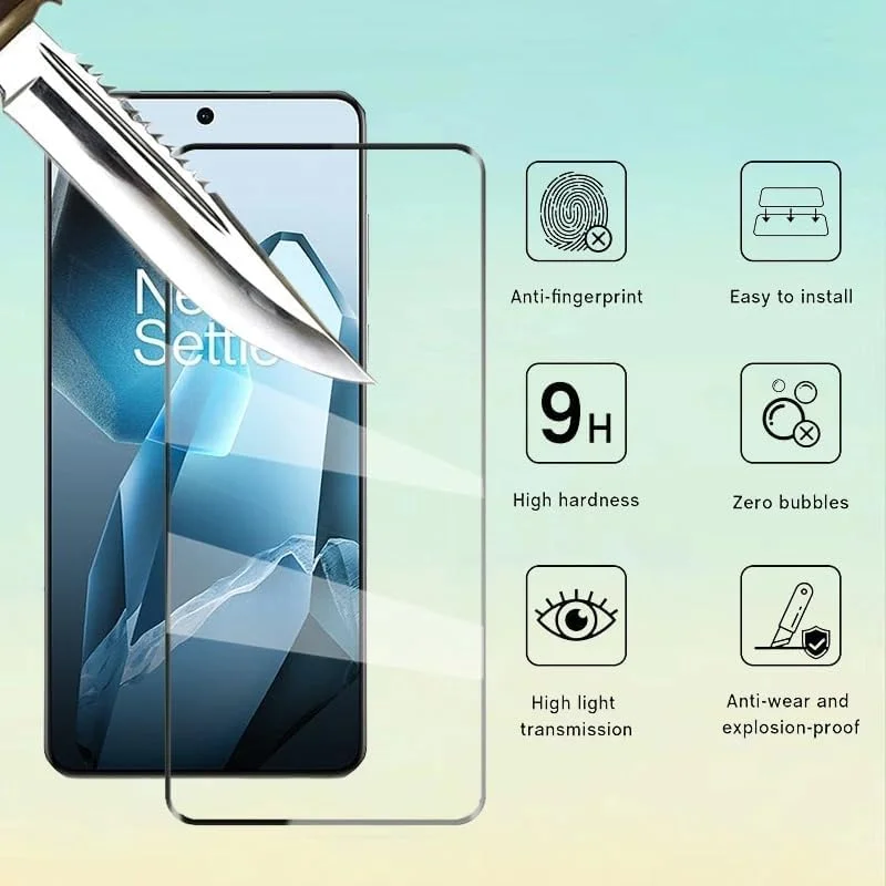 محافظ صفحه نمایش Gruattreay [بسته 2 عددی] سازگار با OnePlus 13، شیشه حرارت دیده با سختی 9H، ضد خش HD، فیلم محافظ ضد اثر انگشت برای OnePlus 13