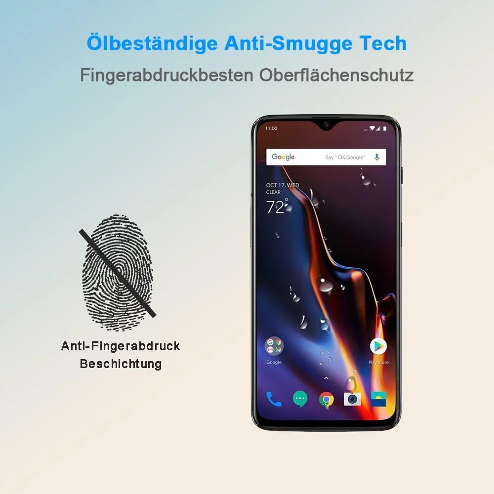 محافظ صفحه نمایش HYGMOCC برای OnePlus 6T (6.4 اینچ) شیشه حرارت دیده HD سختی 9H نصب آسان بدون خش و حباب (بسته 2 عددی)