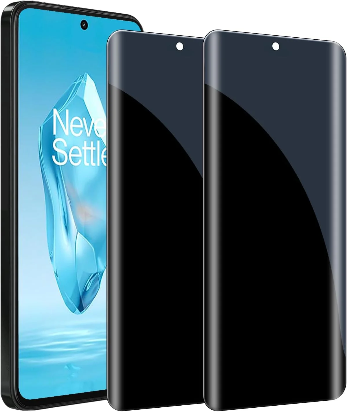 محافظ صفحه نمایش حریم خصوصی شیشه ای حرارتی Kiokyrgm برای OnePlus 12R/OnePlus ACE3/Oppo Find X7، محافظ صفحه نمایش، بسته 2 عددی، شیشه 9H، فیلم ضد جاسوسی، ضد خش، محافظ شیشه ای حریم خصوصی پوشش کامل