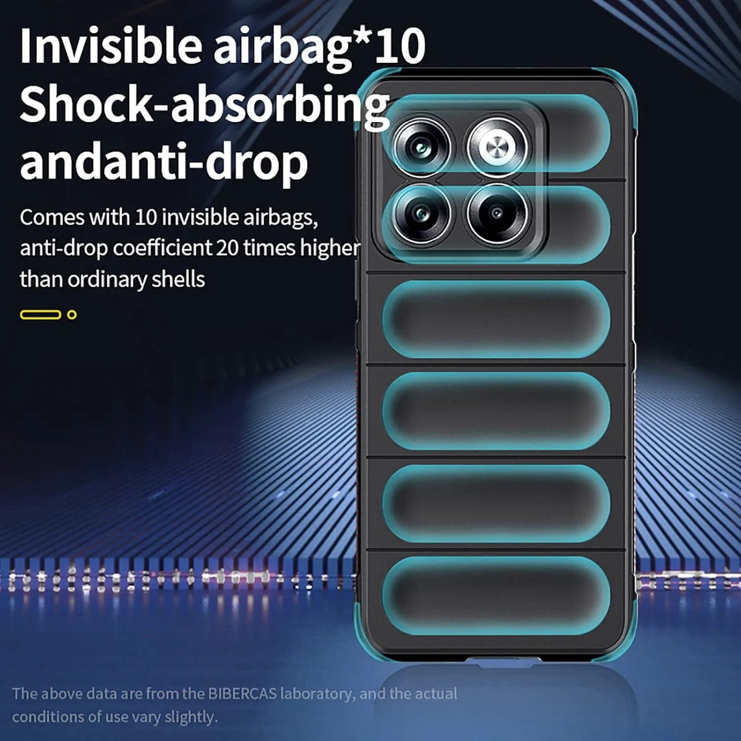 کاور GMUJIAO سازگار با OnePlus 10T، ضد لغزش، ضد ضربه، ضد خش، محافظ با 2 محافظ صفحه نمایش شیشه ای حرارت دیده [مقاوم در برابر خراش] - آبی روشن