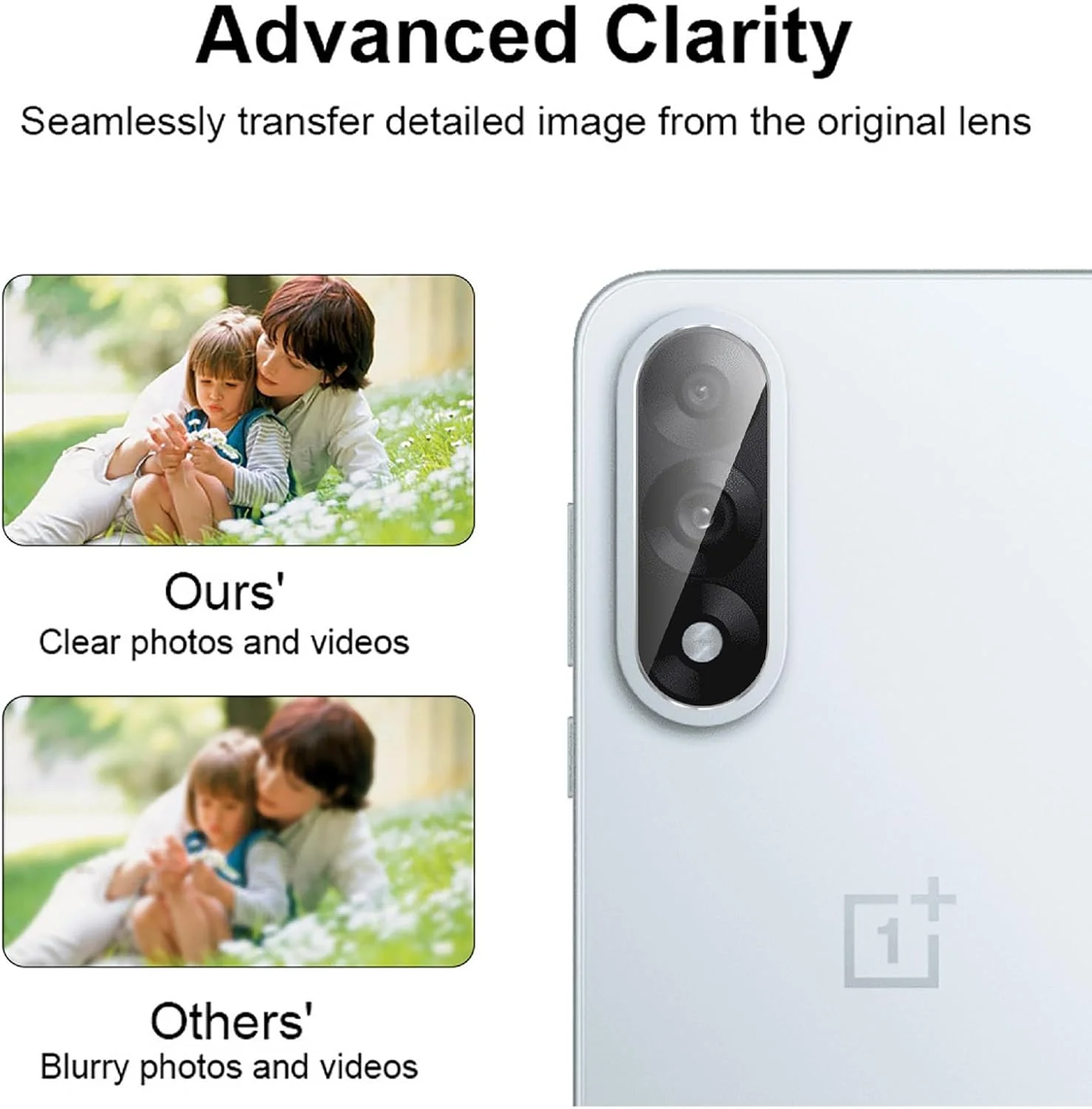 محافظ لنز دوربین فوق العاده نازک GIOPUEY بسته 4 عددی سازگار با OnePlus North 5، محافظ صفحه شیشه ای HD دوربین [ضد خش]