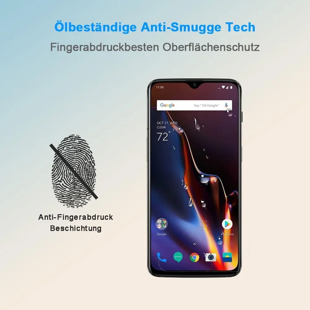 محافظ صفحه نمایش HYGMOCC برای OnePlus 6T (6.4 اینچ) شیشه حرارت دیده HD سختی 9H نصب آسان بدون حباب و ضد خش (بسته 1 عددی)