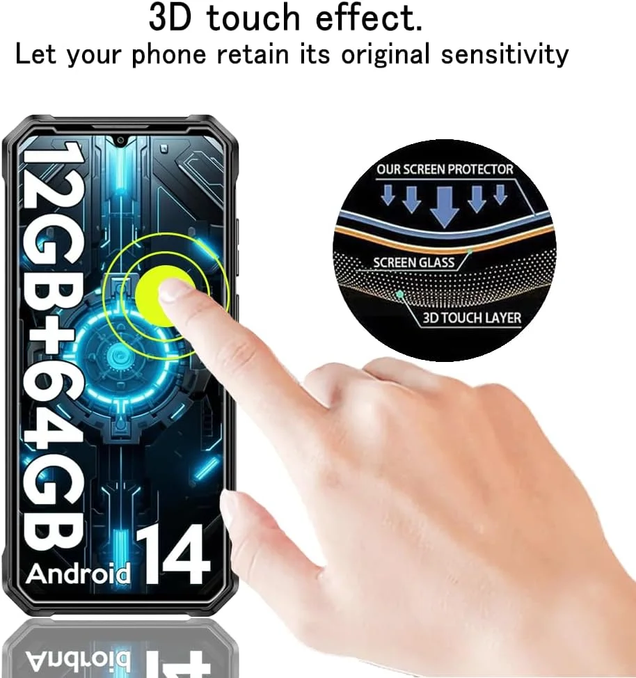 محافظ صفحه نمایش شیشه ای حرارت دیده Tzstz 3+3 برای OnePlus Nord، سختی 9H، ضد خش، ضد آب، سازگار با اثر انگشت، محافظ صفحه نمایش شفاف HD