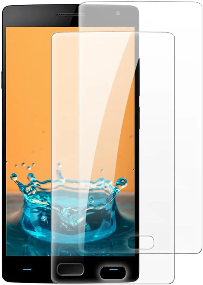 شاین تایم [بسته 2 عددی] محافظ صفحه نمایش شیشه ای حرارت دیده سازگار با وان پلاس 2 (5.5 اینچ)، HD شفاف ضد خش بدون حباب، سازگار با قاب