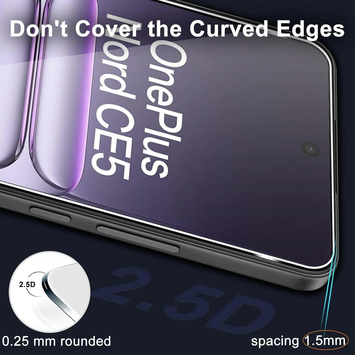 محافظ صفحه نمایش شیشه ای حرارتی GEEMEE برای OnePlus Nord CE5 و فیلم محافظ دوربین، 2 + 2 عدد شیشه حرارتی با سختی 9H محافظ صفحه نمایش با حساسیت بالا