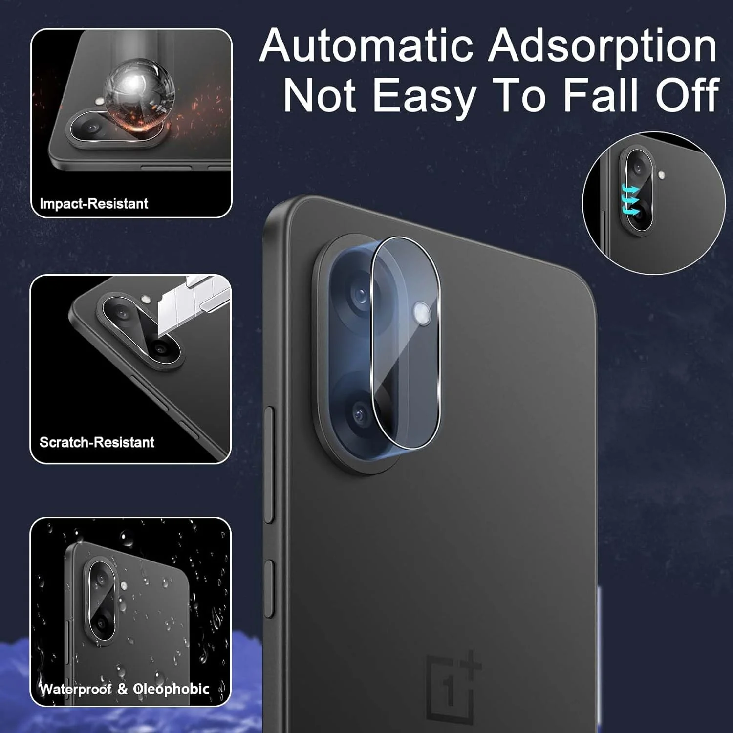 محافظ صفحه نمایش شیشه ای حرارتی GEEMEE برای OnePlus Nord CE5 و فیلم محافظ دوربین، 2 + 2 عدد شیشه حرارتی با سختی 9H محافظ صفحه نمایش با حساسیت بالا