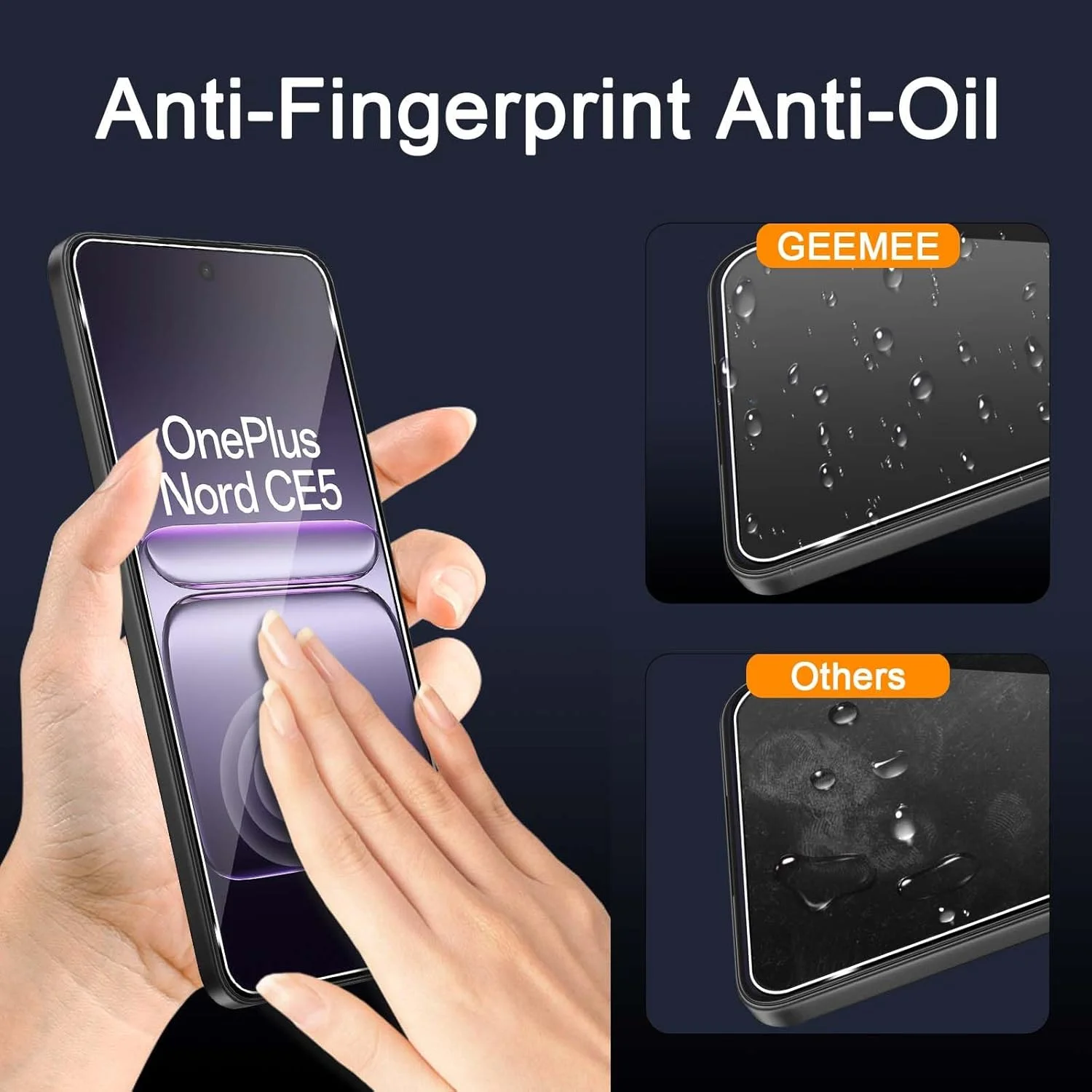 محافظ صفحه نمایش شیشه ای حرارتی GEEMEE برای OnePlus Nord CE5 و فیلم محافظ دوربین، 2 + 2 عدد شیشه حرارتی با سختی 9H محافظ صفحه نمایش با حساسیت بالا