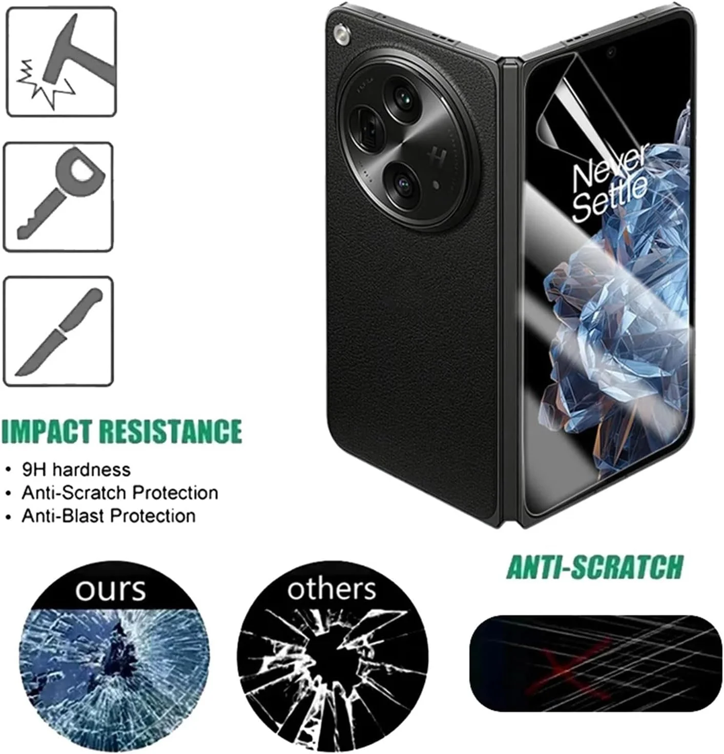 محافظ صفحه نمایش گوشی وان پلاس اوپن Lukione (2 بسته 6 عددی) (فیلم داخلی صفحه نمایش + فیلم صفحه نمایش جلو + فیلم پشت صفحه نمایش) فیلم هیدروژل ضد خش (شفاف)