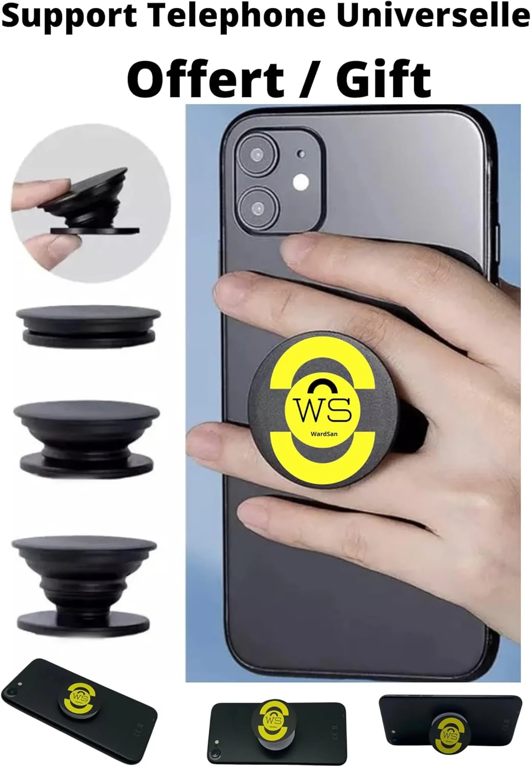 WardSan [2 عدد محافظ صفحه نمایش هیدروژل سه بعدی جلو و پشت برای ONEPLUS 9 PRO به همراه هولدر انگشتی موبایل | ضد ضربه | سازگار با قاب | فیلم محافظ TPU نرم