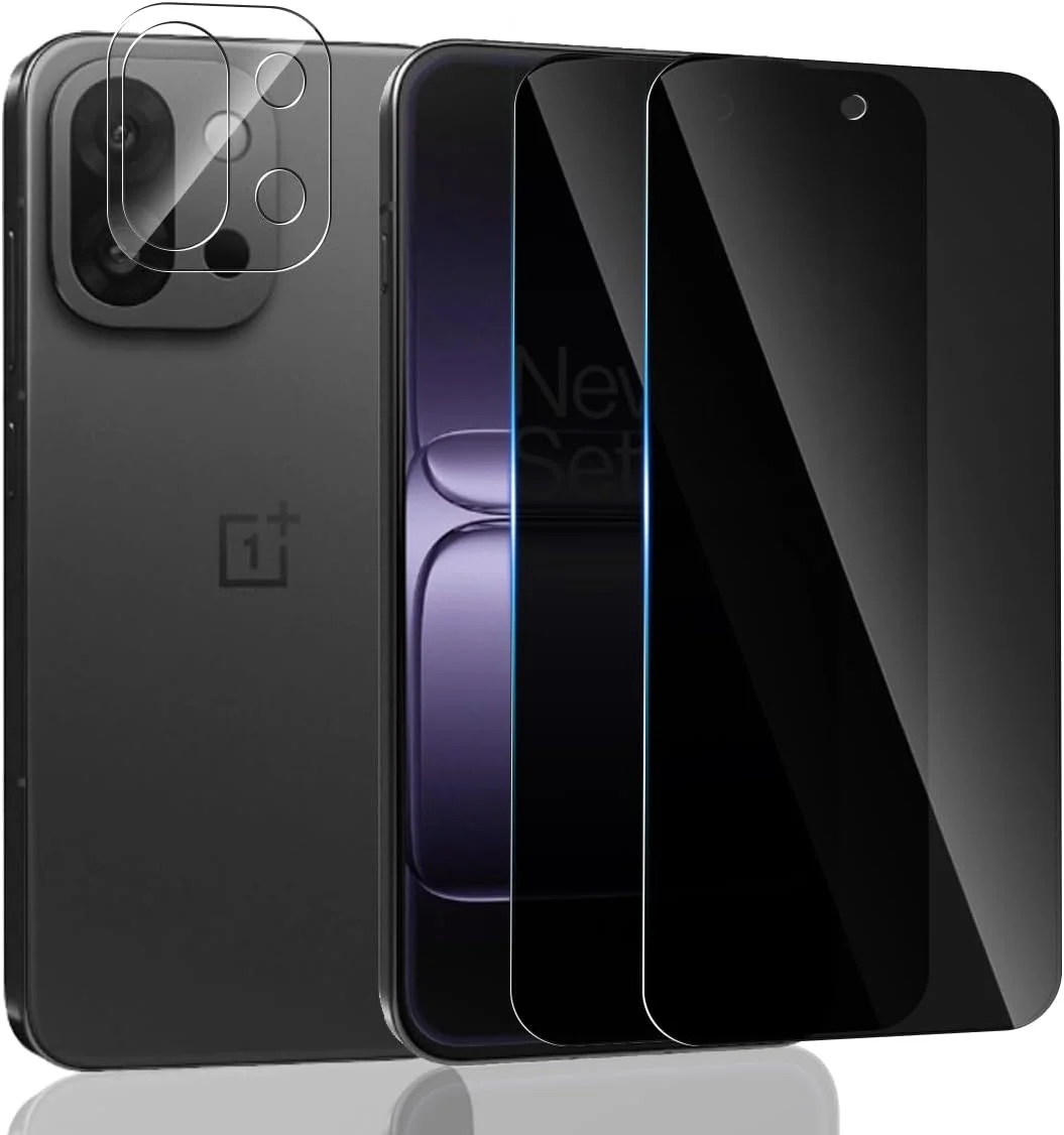 محافظ صفحه نمایش حریم خصوصی Gruattreay سازگار با OnePlus 13T 2025، شیشه حرارت دیده ضد جاسوسی [2 عدد] + محافظ لنز دوربین [1 عدد]، سختی 9H ضد خش