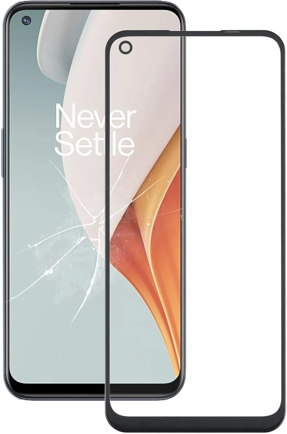 شیشه لنز بیرونی صفحه نمایش جلو (مشکی) برای OnePlus Nord N100 BE2013 BE2015 BE2011 BE2012