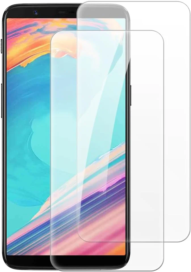 شاین تایم [بسته 2 عددی] محافظ صفحه نمایش شیشه ای حرارت دیده سازگار با وان پلاس 5T (6.01 اینچ)، شفاف HD ضد خش بدون حباب، سازگار با قاب