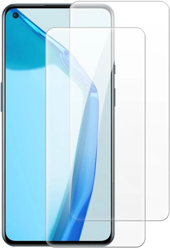 محافظ صفحه نمایش شیشه ای حرارت دیده Shantime [دو عددی] سازگار با OnePlus 9 (6.55 اینچ)، شفاف HD ضد خش بدون حباب، سازگار با قاب