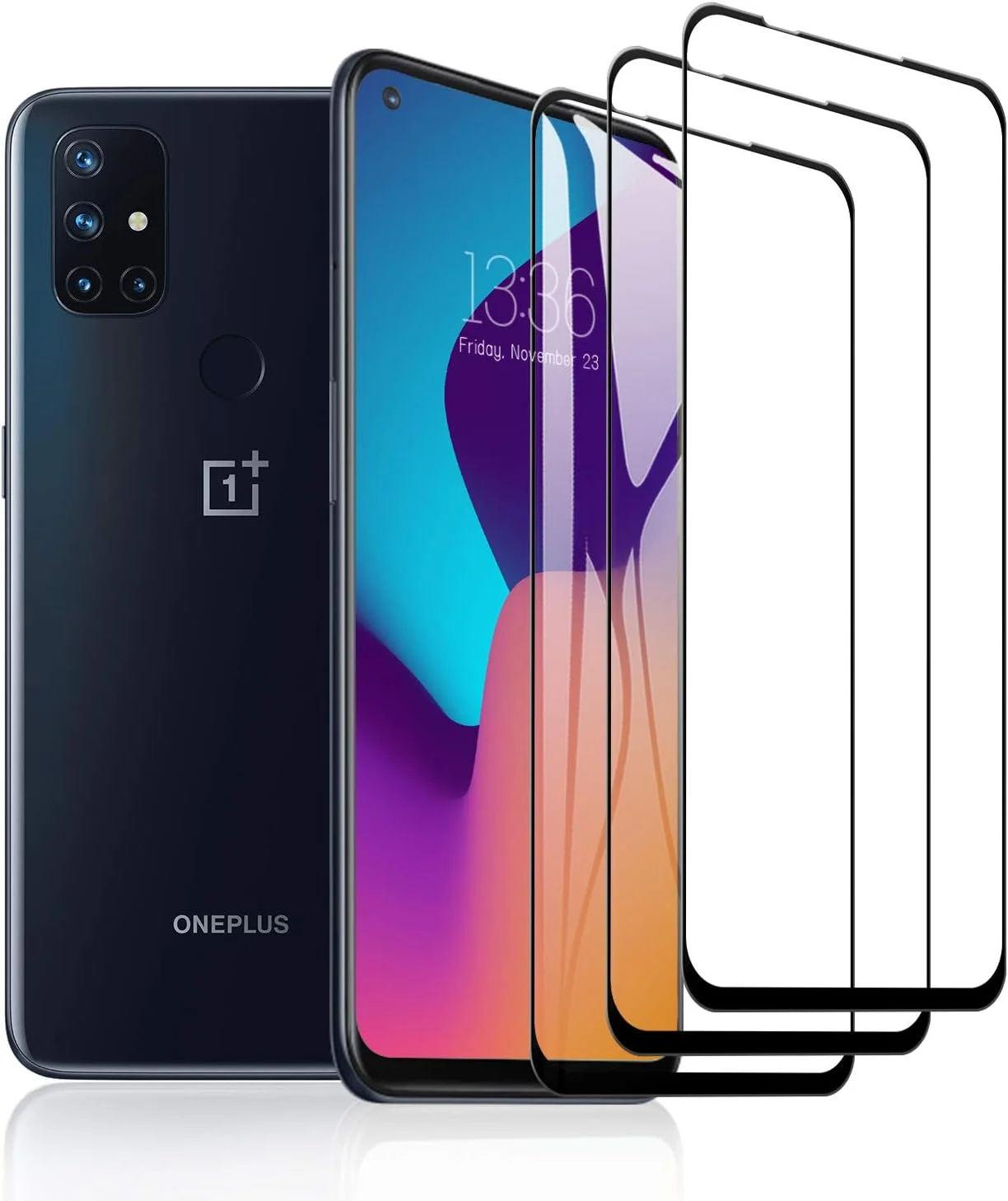 محافظ صفحه نمایش SCL سازگار با OnePlus Nord N100 [بسته 3 عددی، 3D] شیشه ضد گلوله برای OnePlus Nord N100 محافظ صفحه نمایش شیشه ای حرارت دیده HD برای OnePlus Nord N100