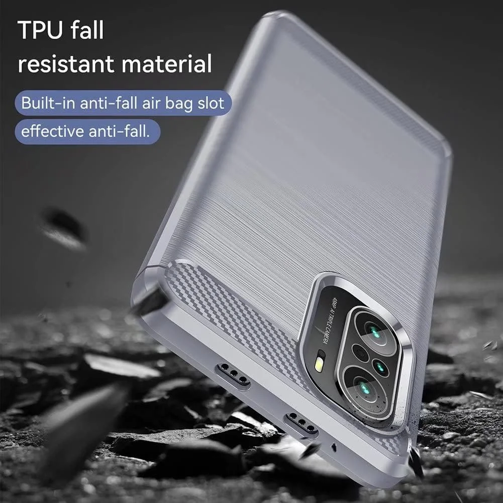 کیف محافظ گوشی QINOUK برای OnePlus Nord CE 2 Lite 5G، طراحی بافت برس خورده [ضد ضربه]، کیف ساخته شده از مواد انعطاف پذیر TPU به همراه محافظ صفحه نمایش شیشه ای حرارت دیده [2 عددی] سازگار با OnePlus Nord CE 2 Lite 5G - خاکستری