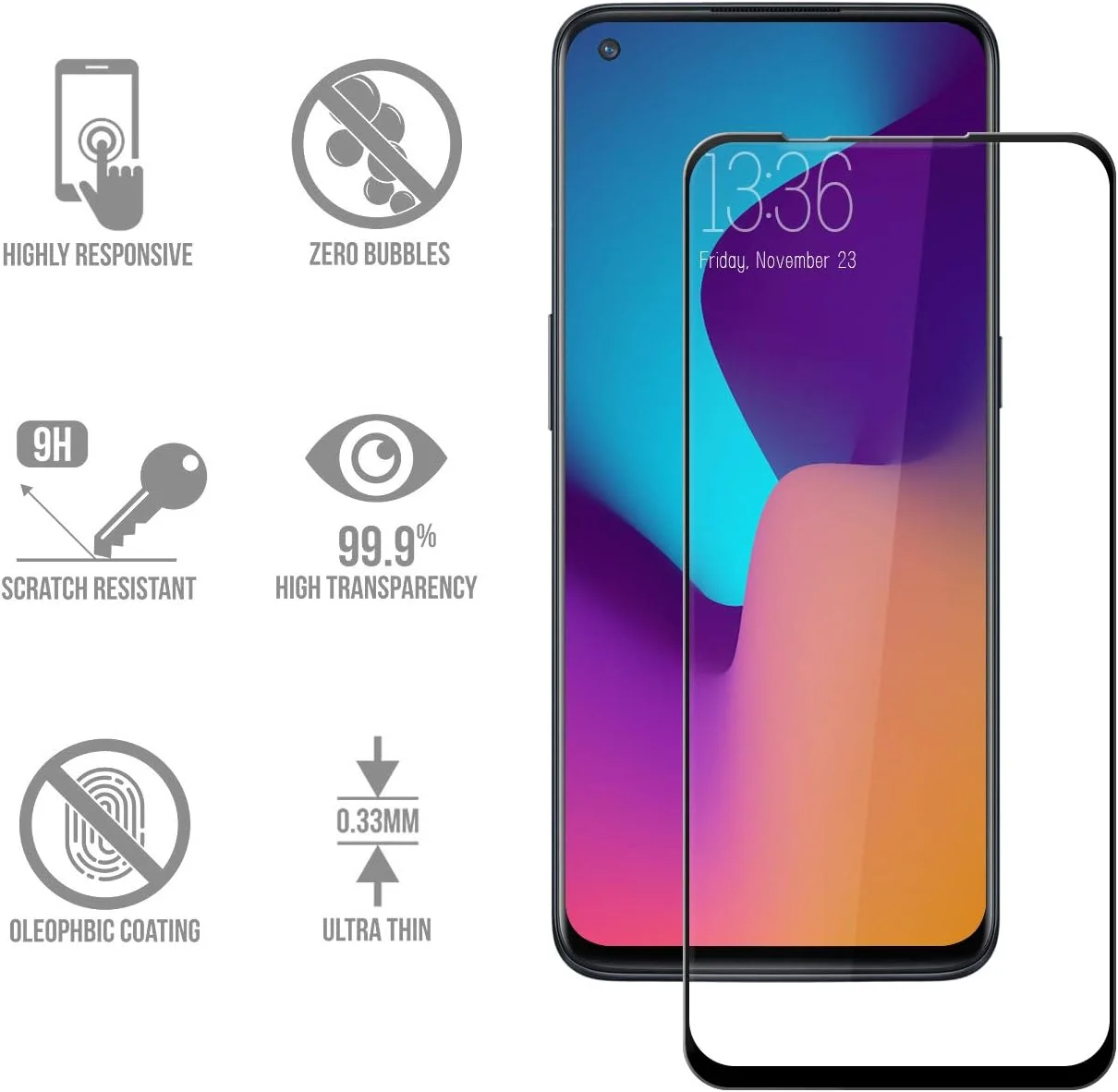 محافظ صفحه نمایش SCL سازگار با OnePlus Nord N100 [بسته 3 عددی، 3D] شیشه ضد گلوله برای OnePlus Nord N100 محافظ صفحه نمایش شیشه ای حرارت دیده HD برای OnePlus Nord N100