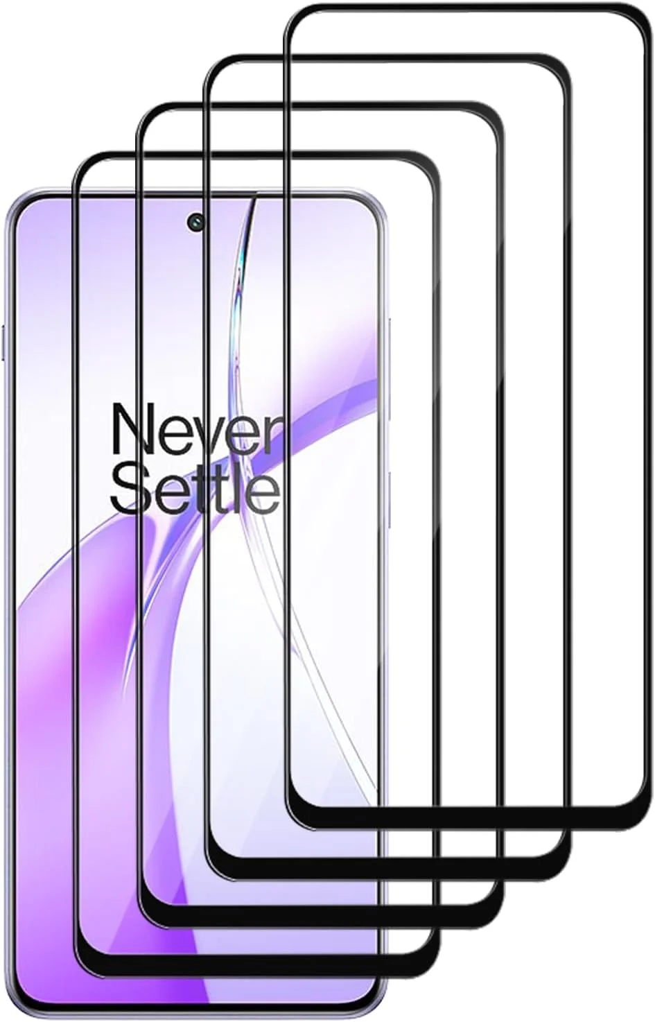 MGUEIAO [بسته 4 عددی] سازگار با OnePlus Nord 5 برای محافظ صفحه نمایش، محافظ صفحه نمایش تمام صفحه شیشه ای حرارت دیده، محافظ صفحه نمایش OnePlus Nord 5، شیشه حرارت دیده HD [مقاوم در برابر خراش] - مشکی