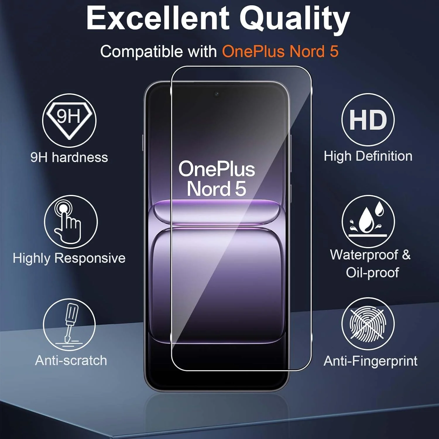محافظ صفحه نمایش شیشه ای Vanrain برای OnePlus Nord 5، 2+2 عدد فیلم محافظ صفحه نمایش و محافظ دوربین عقب، فیلم با سختی 9H و وضوح بالا بدون حباب محافظ صفحه نمایش شیشه ای Vanrain برای OnePlus Nord 5، 2+2 عدد فیلم محافظ صفحه نمایش و محافظ دوربین عقب، فیلم با سختی 9H و وضوح بالا بدون حباب